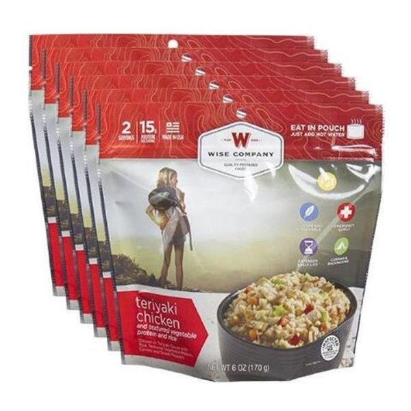 Wise Wise 05-903 Outdoor Teriyaki Chicken & Rice 2 Serving Pouch - 6 Per Pack 05-903